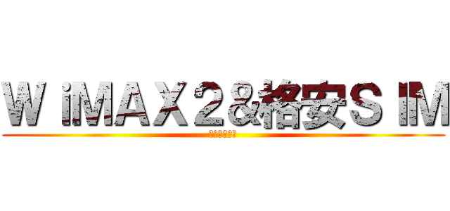 ＷｉＭＡＸ２＆格安ＳＩＭ (切り返し対策)