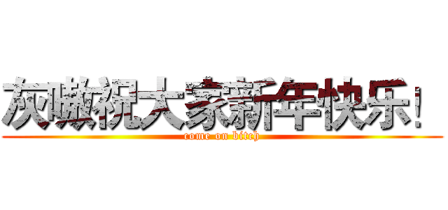 灰嗷祝大家新年快乐！ (come on bitch)