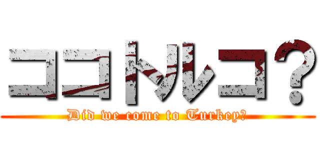 ココトルコ？ (Did we come to Turkey?)
