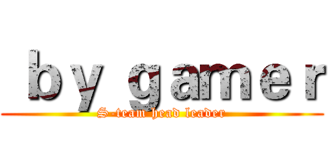  ｂｙ ｇａｍｅｒ (S-team head leader)