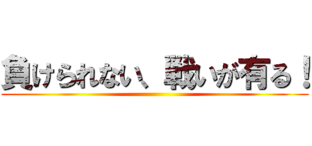 負けられない、戦いが有る！ ()