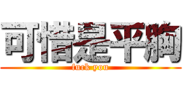 可惜是平胸 (fuck you)