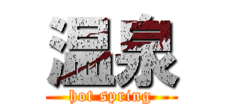 温泉 (hot spring)