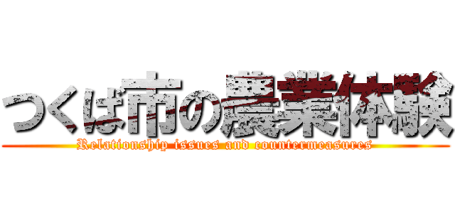 つくば市の農業体験 (Relationship issues and countermeasures)