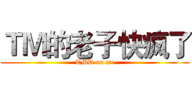 ＴＭ的老子快疯了 (TMD on me)