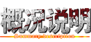 概况说明 (Summary description)