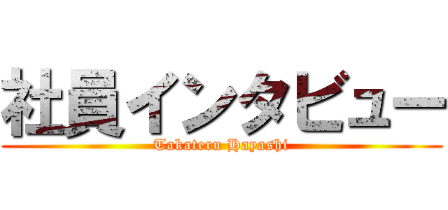 社員インタビュー (Takateru Hayashi)