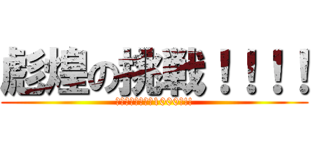 彪煌の挑戦！！！！ (目指せフォロワー1000人!!)