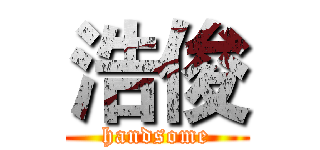 浩俊 (handsome)