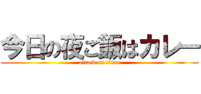 今日の夜ご飯はカレー (attack on titan)