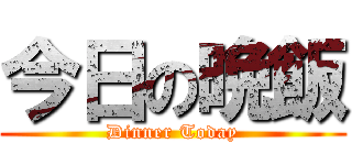 今日の晩飯 (Dinner Today)