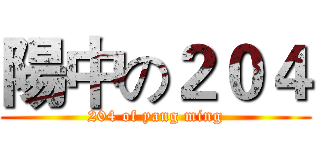 陽中の２０４ (204 of yang ming)