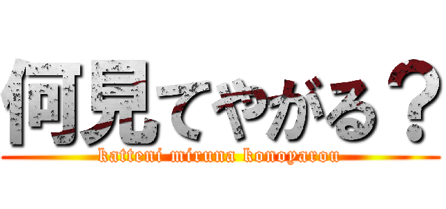 何見てやがる？ (katteni miruna konoyarou)