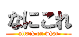 なにこれ (attack on what)