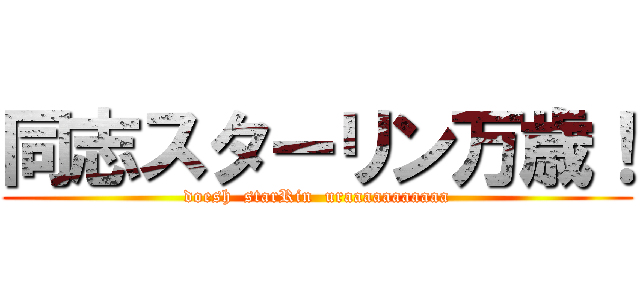 同志スターリン万歳！ (doesh  starRin  uraaaaaaaaaaa)