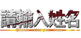 請輸入姓名 (Please enter your name)