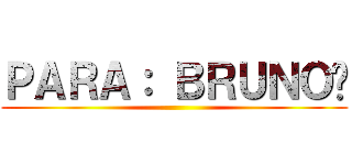 ＰＡＲＡ： ＢＲＵＮＯ💗 ()