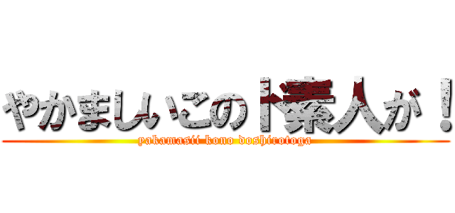 やかましいこのド素人が！ (yakamasii kono doshirotoga)