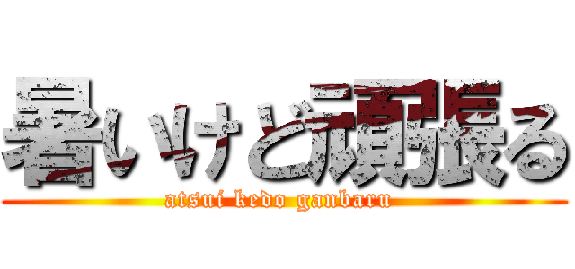 暑いけど頑張る (atsui kedo ganbaru )