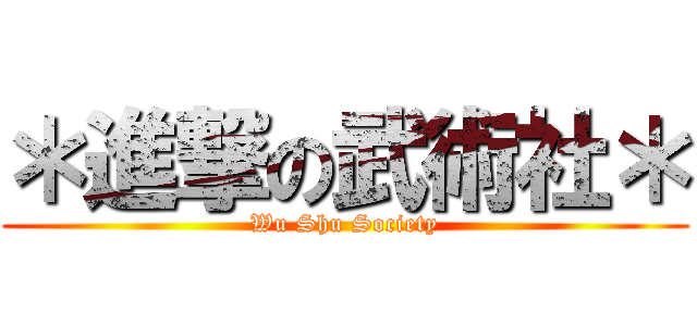＊進撃の武術社＊ (Wu Shu Society)
