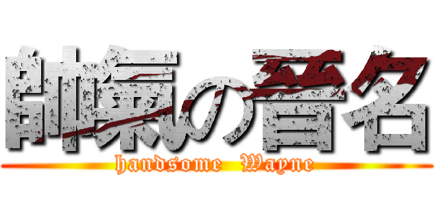 帥氣の晉名 (handsome  Wayne)