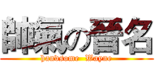 帥氣の晉名 (handsome  Wayne)
