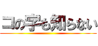 コの字も知らない ()