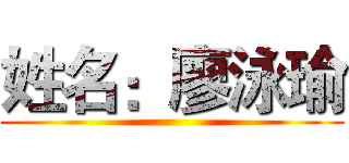 姓名：廖泳瑜 ()
