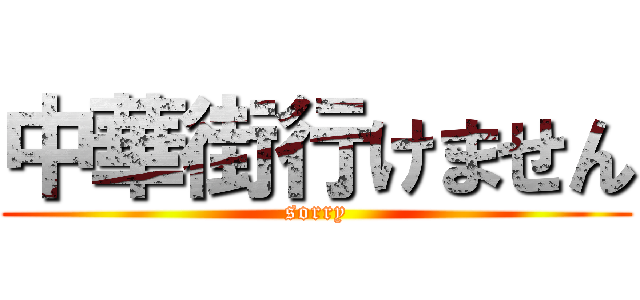 中華街行けません (sorry)