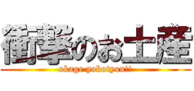 衝撃のお土産 (okage yokotyou!!)