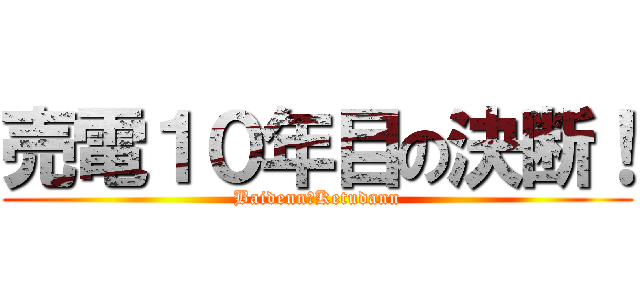 売電１０年目の決断！ (Baidenn＆Ketudann)