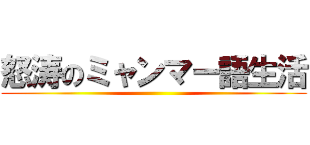 怒涛のミャンマー語生活 ()