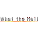 Ｗｈａｔ ｔｈｅ Ｈｅｌｌ (What the Hell)