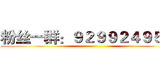 粉丝一群：９２９９２４９５３２ ()
