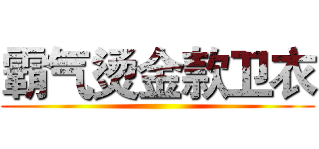 霸气烫金款卫衣 ()