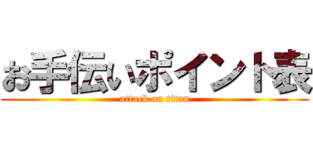 お手伝いポイント表 (attack on titan)