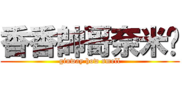 香香帥哥奈米屌 (ginway how smell)