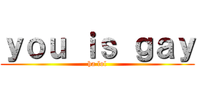 ｙｏｕ ｉｓ ｇａｙ (ha lol)