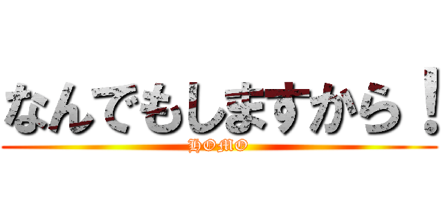 なんでもしますから！ (HOMO)