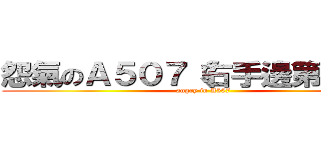 怨氣のＡ５０７（右手邊第一位） (angry in A507)