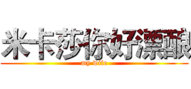 米卡莎你好漂酿 (my wife)