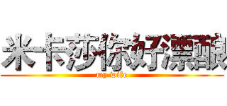 米卡莎你好漂酿 (my wife)