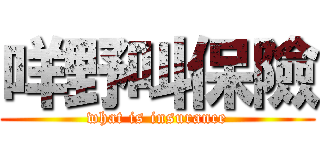 咩野叫保險 (what is insurance)