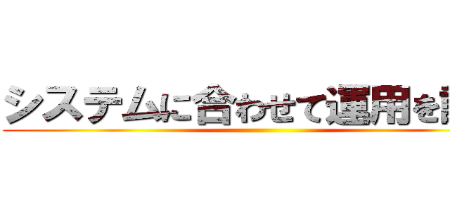 システムに合わせて運用を調整 ()