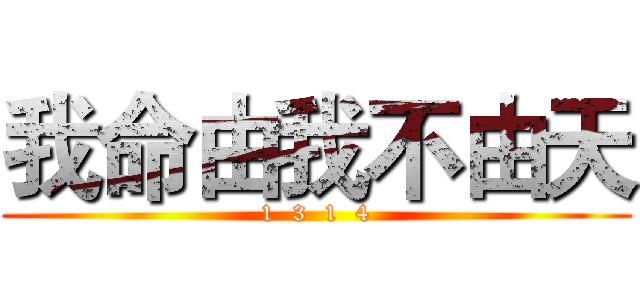 我命由我不由天 (1  3  1  4)