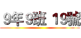 ９年９班 １９號 ()