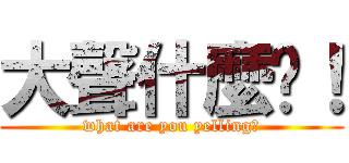 大聲什麼啦！ (what are you yelling?)
