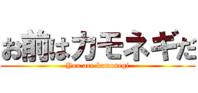 お前はカモネギだ (You are kamonegi)