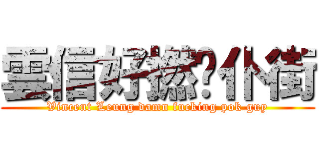雲信好撚柒仆街 (Vincent Leung damn fucking pok guy)