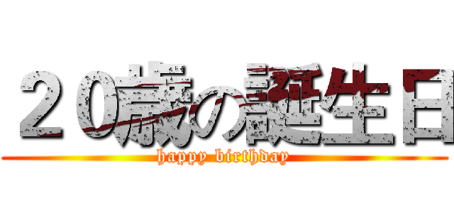 ２０歳の誕生日 (happy birthday)